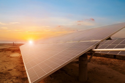 Close up of solar panels