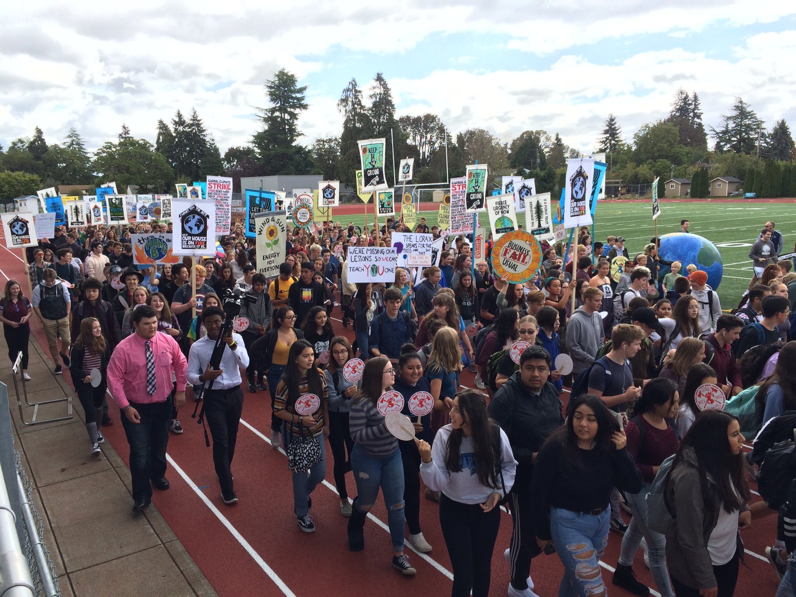 Corvallis High School student strikers